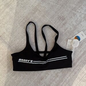 Vuori Black Sports Bra with White Accents
